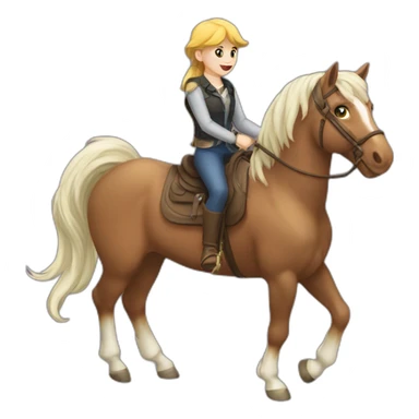 Рщкыу riding a pony sticker