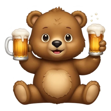 cute bear holding a frothy beer mug sticker