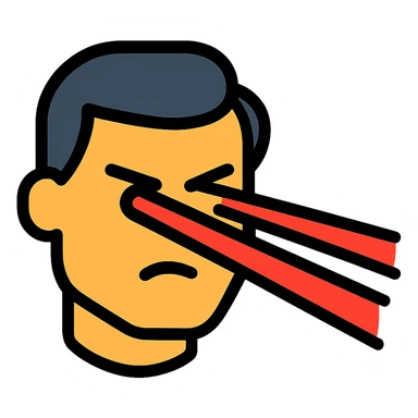 red laser eyes focusing on something sticker