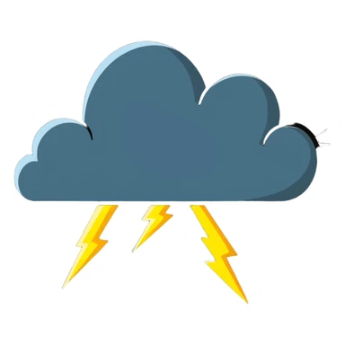 dramatic storm cloud with lightning bolts sticker