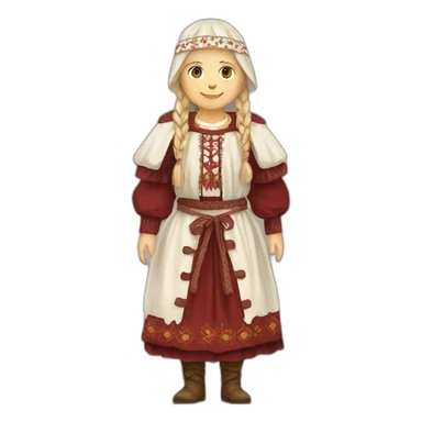 latvian folk costume full body sticker