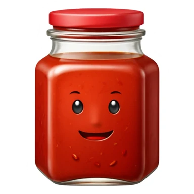 chilli bean sauce in a short wide neck square jar sticker