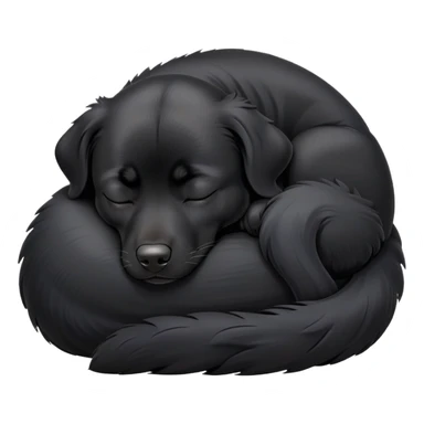 sleeping black dog sticker