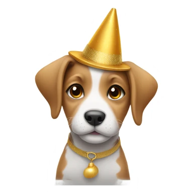 Puppy with a new years hat  sticker