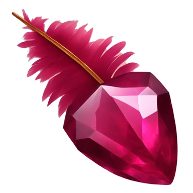 ruby gem wearing a feather sticker