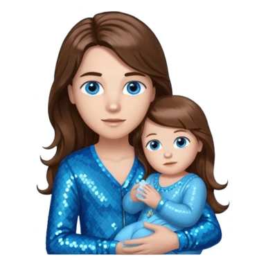 Benson Boone (b.2002), Pop Singer with blue eyes, long brown hair, baby blue sequin outfit sticker