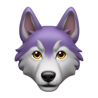 loup violet qui sourit sticker