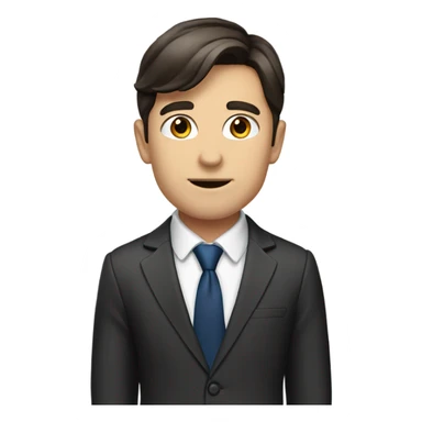 Can you make it small Young man with dark brown hair, fair skin accountant in suit with great jawline sticker