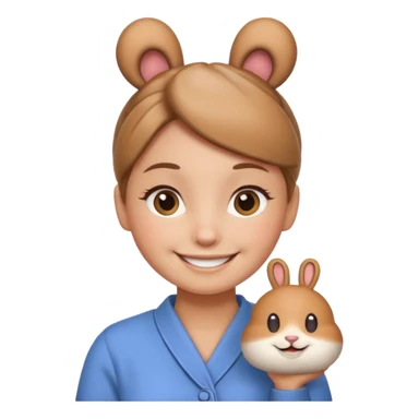 smiling bun who holds a Zapier logo sticker
