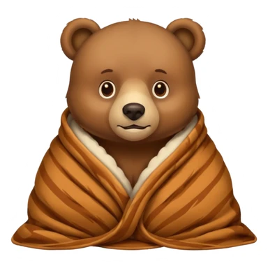 Bear cozy in blanket sticker