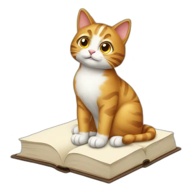 cat studying sitting sticker
