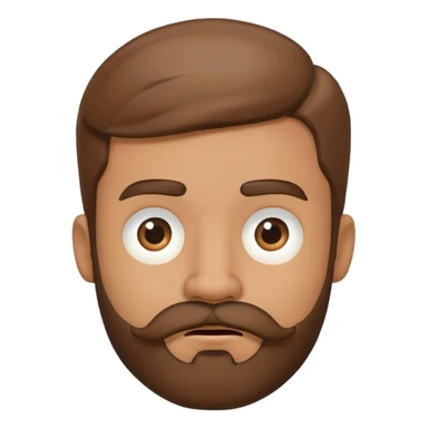 Boy showing confusion, medium skin tone, beard and mustache sticker