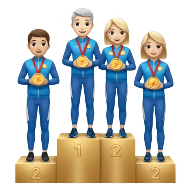 show people is first, second and third place sticker