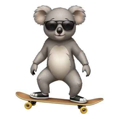 anthropomorphised koala in skater-style clothing wearing dark sunglasses walking upright sticker