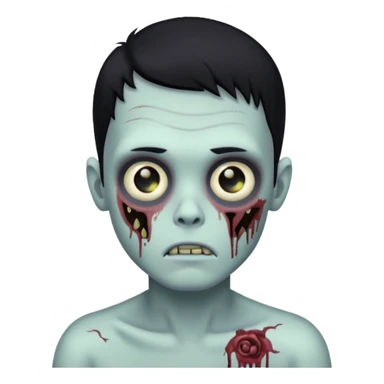 zombie boy black hair sticker