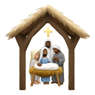 Holy Manger scene  sticker