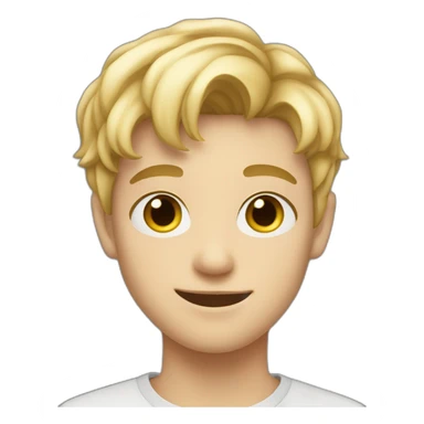 Blonde teen boy with medium short hair,having heart eyes looking to the camera sticker