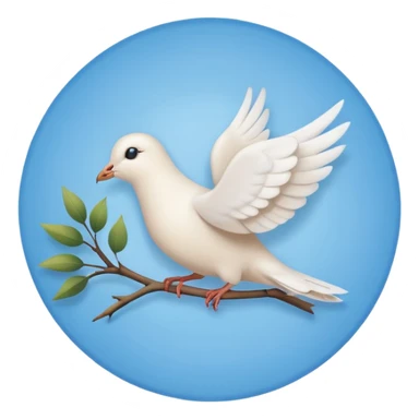 A sky-blue circle and a ☑️ Little dove  sticker