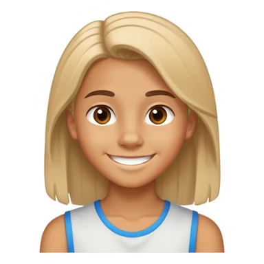 Tanned 13 year old, straight hair smiling sticker