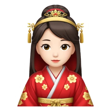 Japanese Princess with in red ceremonial robe kimono sticker
