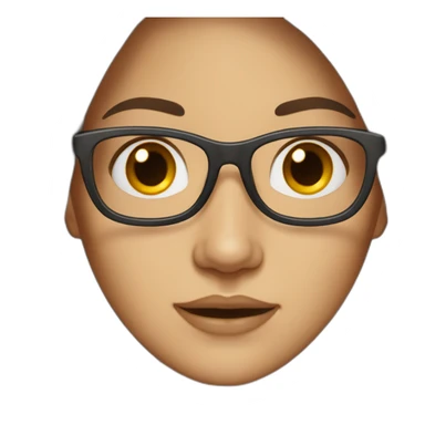 WOMAN WITH MIDDLE PART, LONG DARK RED HAIR, BROWN GLASSES, WHITE SKIN sticker