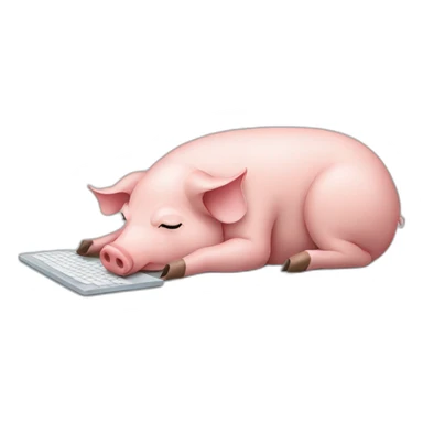 pig lying flat, dead at work sticker