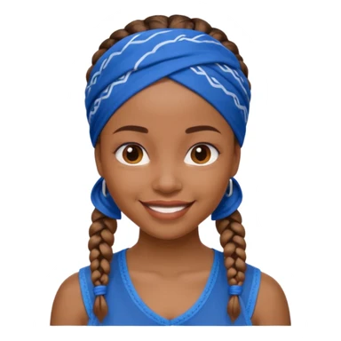 short black woman with braids and a blue bandana sticker