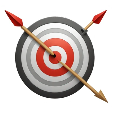 a target with an arrow in the bullseye. the target is speaking (speech bubble) sticker