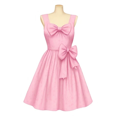 Pink bow Vintage dress  sticker