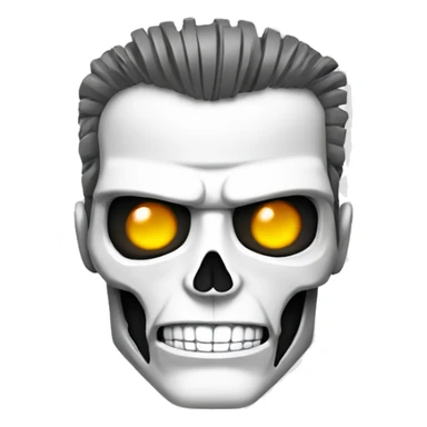 terminator head smile, white background sticker