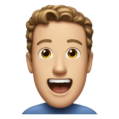 Make an emoji of Mark Zuckerburg with a very excited face sticker