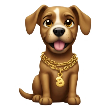 scrappy dog with a gold necklace  sticker