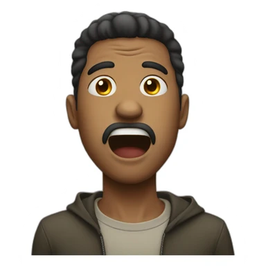 man biting his lower lip sticker