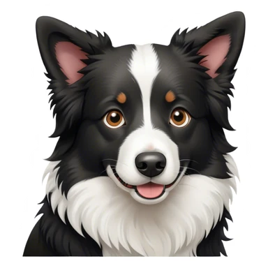 Mostly black border collie sticker