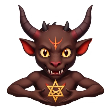 Devil holding inverted pentagram sticker