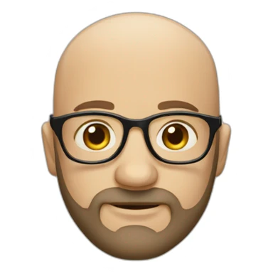 Bearded man with baldness and glasses  sticker