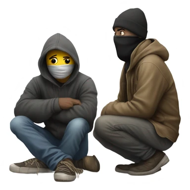 Homeless man and a guy in a ski mask sticker