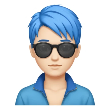 Musica voy with blue hair AND sunglasses sticker