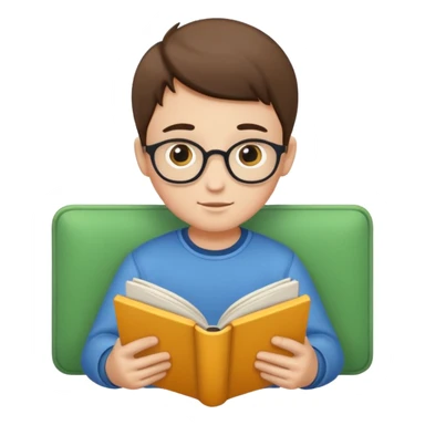 A boy reading book sticker