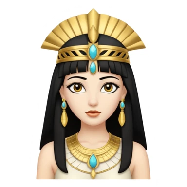 Cleópatra branca cabelos preto sticker