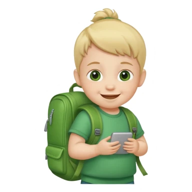 baby baby wear green backpack sticker