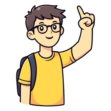 Nerd whit one finger up sticker