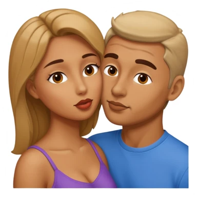 Women with man kissing sticker