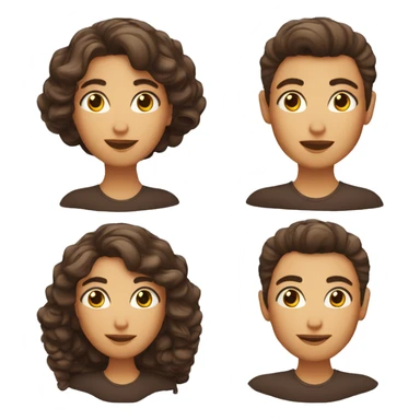 Memoji con el pelo de lado piel clara y ojos cafés oscuros  sticker