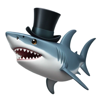 Shark with a top hat sticker