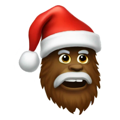 Santa hat on bigfoot sticker
