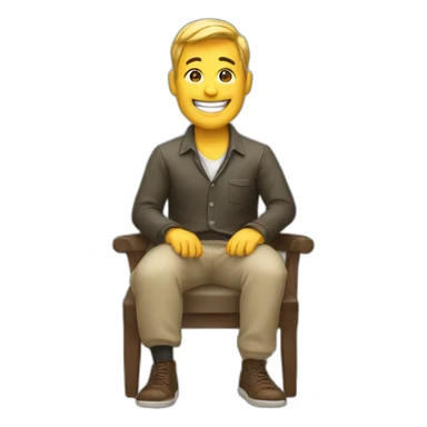 Man crossing his legs , smiling and happy  sticker
