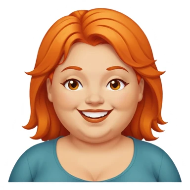 fat women with orange hair and brown eyes smiling and winks sticker