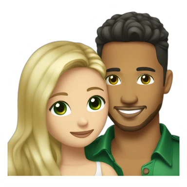 Romeo santos and blond girl green eyes hugging sticker