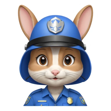 judy hopps, Rabbit police, blue uniform including helmet of uniform sticker